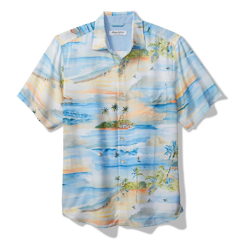 men's slim-fit formal shirts -Tommy Bahama Veracruz Cay Isle Vista Camp Shirt - Bon Voyage