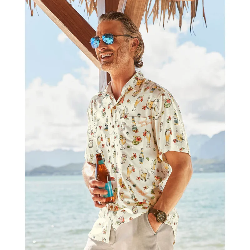 men's casual fit shirts -Tommy Bahama Veracruz Cay Brewhama Camp Shirt - Lychee