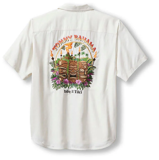 men's stylish long-sleeve shirts -Tommy Bahama Isle Of Tiki Camp Shirt - Continental