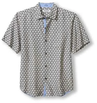 men's breathable button-up shirts -Tommy Bahama IslandZone Coconut Point Dos Rios Geo Camp Shirt - Shadow