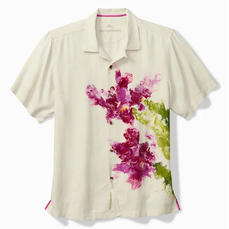 men's business casual shirts -Tommy Bahama Artist Series Costa Rican Blooms Camp Shirt - Continental