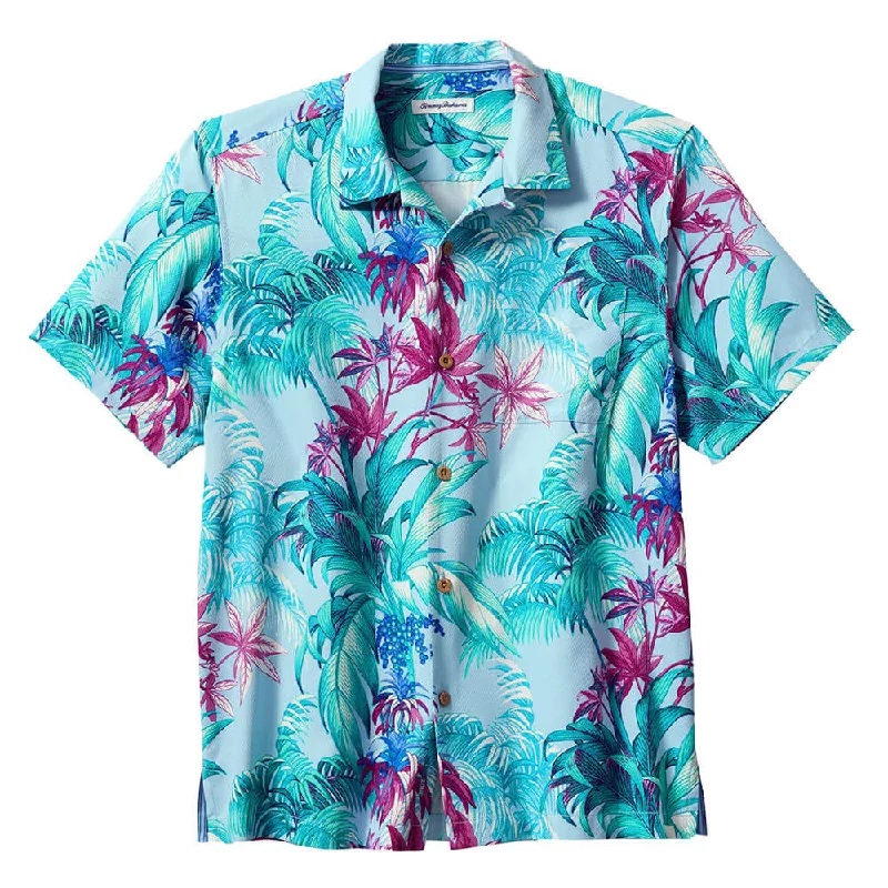 men's elegant dress shirts -Tommy Bahama Gustavia Grove Camp Shirt - Playa Azul