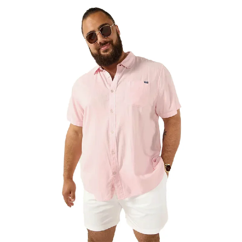 men's trendy shirts for men -Chubbies The Pinky Winky Short Sleeve Sport Shirt - Light/Pastel Pink