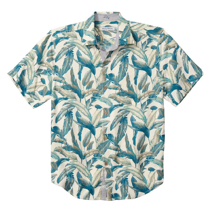 men's slim-fit formal shirts -Tommy Bahama Frond Valley Camp Shirt - Sandstone