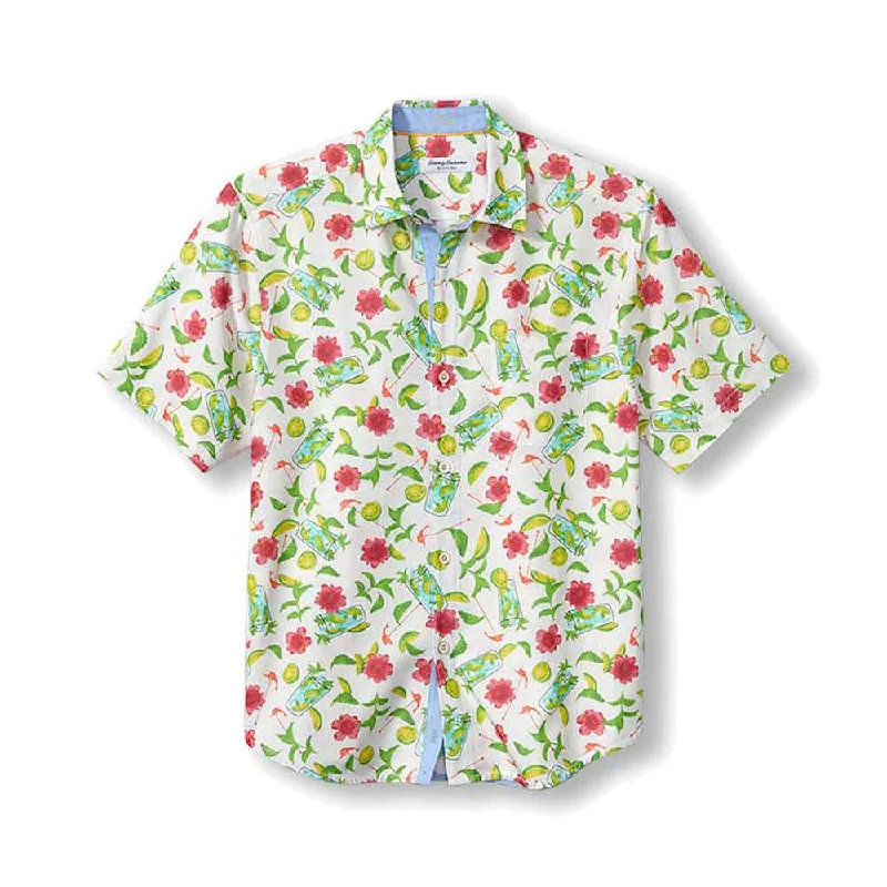 men's premium shirts -Tommy Bahama IslandZone Mojito Bay Make It A Double Camp Shirt - Coconut