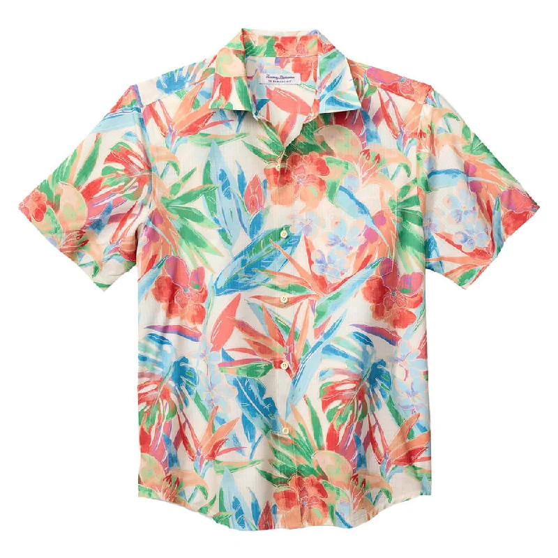 men's checkered shirts -Tommy Bahama IslandZone Bahama IslandZone Coast Jungle Haven Camp Shirt - Shellrossa