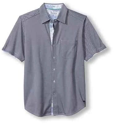 men's slim-fit shirts -Tommy Bahama San Lucio Cali Blooms Happy Hour Camp Shirt - Bering Blue