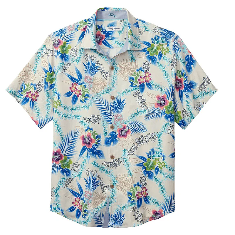 men's summer shirts -Tommy Bahama Lei In Paradise Camp Shirt - Abalone