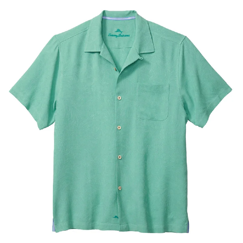 men's breathable shirts -Tommy Bahama Tropic Isles Camp Shirt - Azul Mar