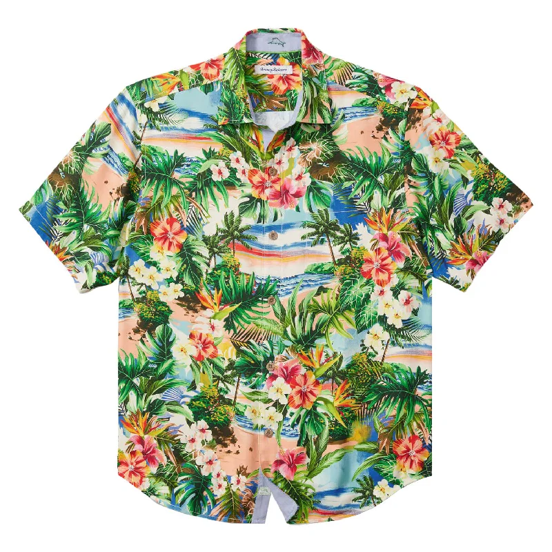 men's fashionable shirts for work -Tommy Bahama Surfside Sounds Camp Shirt - Continental