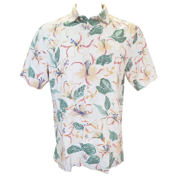 men's classic button-up shirts -Tommy Bahama Hibiscus Haven Camp Shirt - Continental