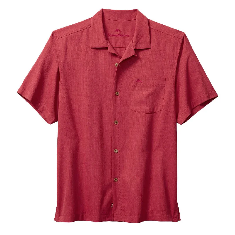 men's fitted shirts -Tommy Bahama Islandzone Coastal Breeze Check Camp Shirt - Flare