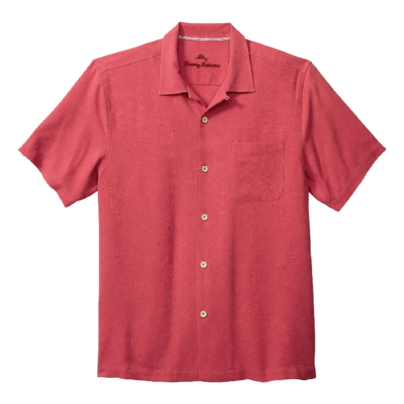 men's stylish short-sleeve shirts -Tommy Bahama Tropic Isles Camp Shirt - New Red Sail