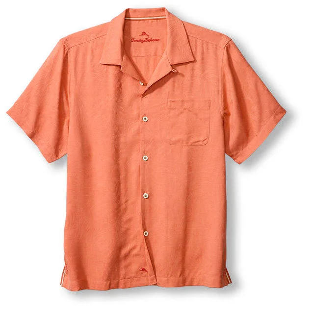 men's summer shirts -Tommy Bahama Tropic Isles Camp Shirt - Ember Red