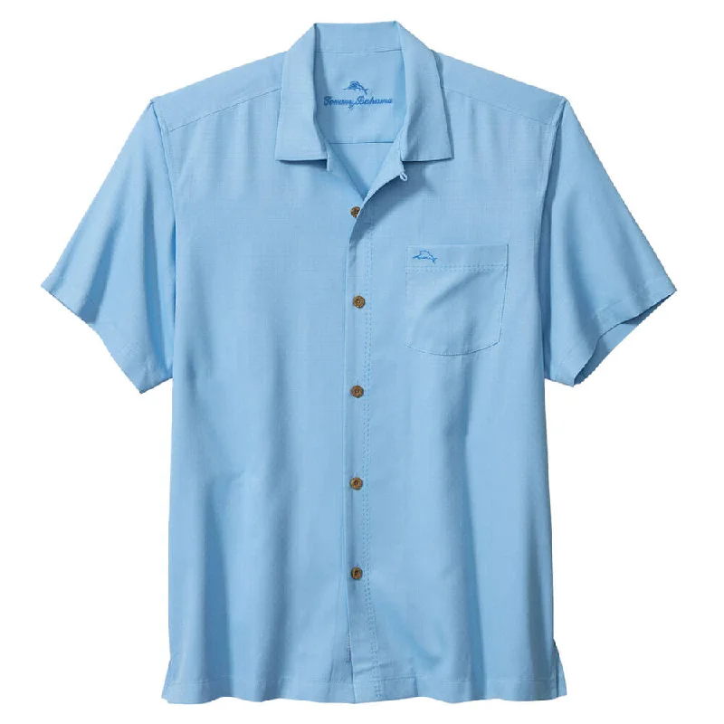 men's comfortable work shirts -Tommy Bahama Big & Tall Coastal Breeze Check Camp Shirt - Breaker