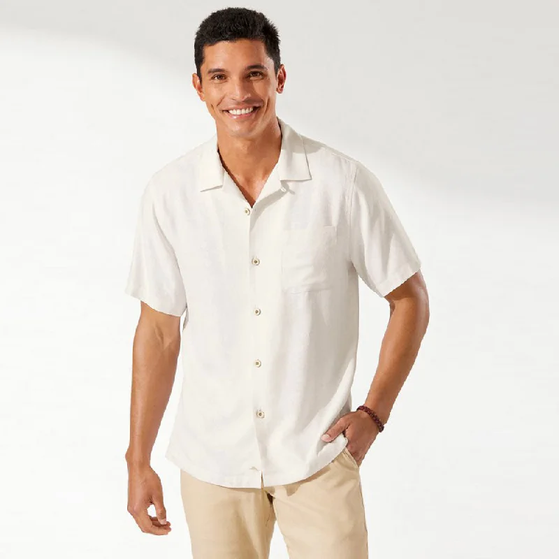 men's slim-fit formal shirts -Tommy Bahama Big & Tall Tropic Isles Camp Shirt - Continental