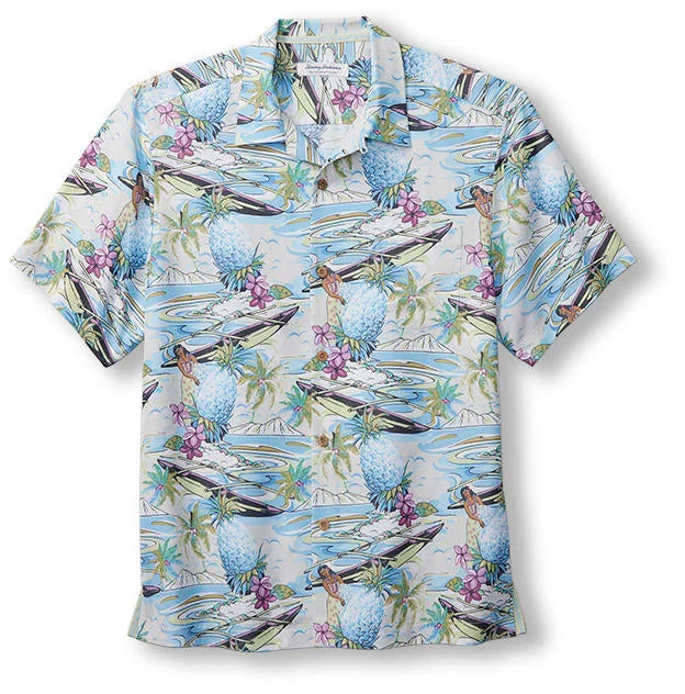 men's patterned shirts -Tommy Bahama Coconut Point Pina Oasis Camp Shirt - Island Bouquet