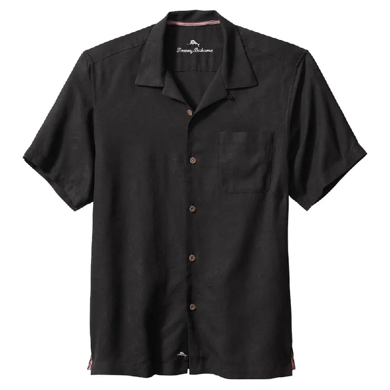 men's fashion-forward shirts -Tommy Bahama Tropic Isle Camp Shirt - Black