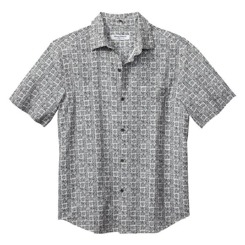 men's dress shirts for formal events -Tommy Bahama IslandZone Bahama IslandZone Coast Cozumel Tiles Camp Shirt - Summer Grey