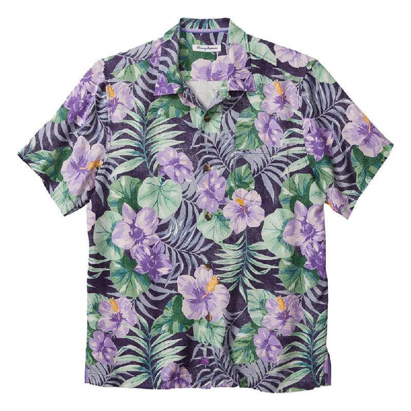 men's business shirts for work -Tommy Bahama Fridas Garden Camp Shirt - Coastline