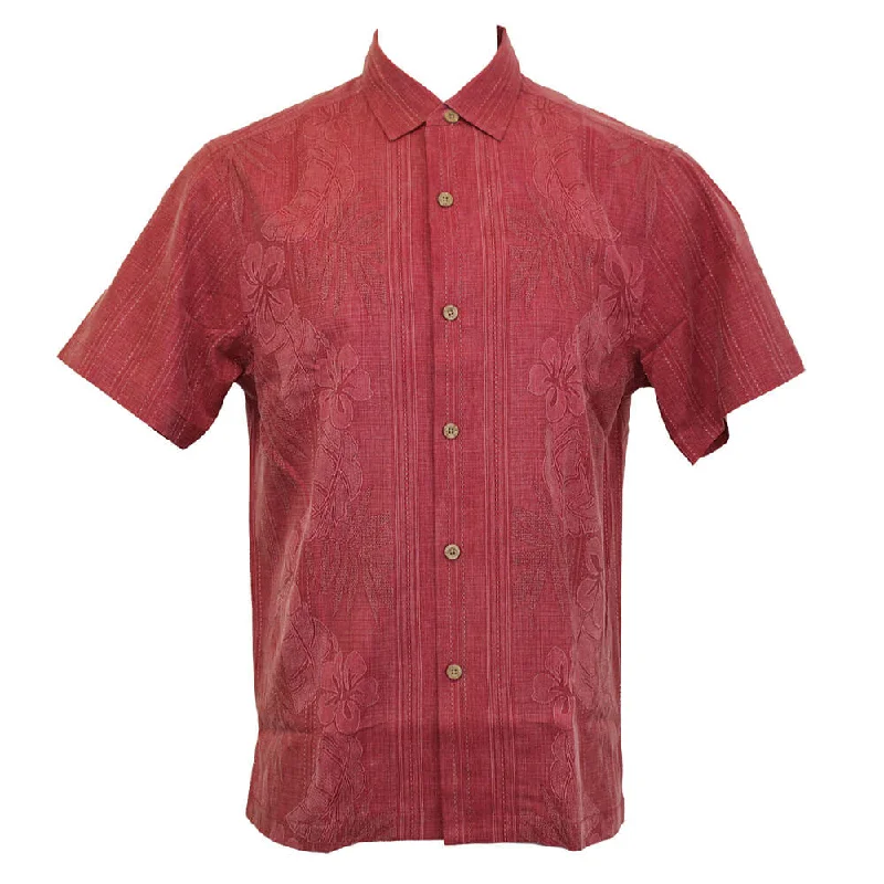 men's performance shirts -Tommy Bahama Bali Border Camp Shirt - Deep Havana