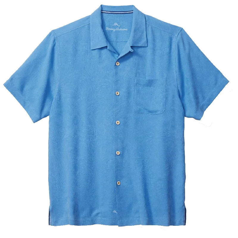 men's dress shirts for daily wear -Tommy Bahama Tropic Isles Camp Shirt - Campanula