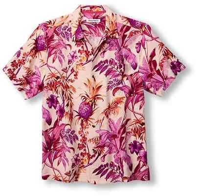 men's versatile button-up shirts -Tommy Bahama Garden Of Hope And Courage Camp Shirt - Peach Bud