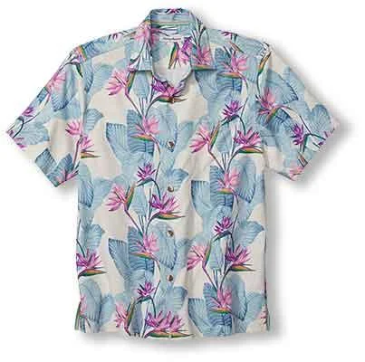 men's relaxed office shirts -Tommy Bahama Paradiso Vines Camp Shirt - Continental