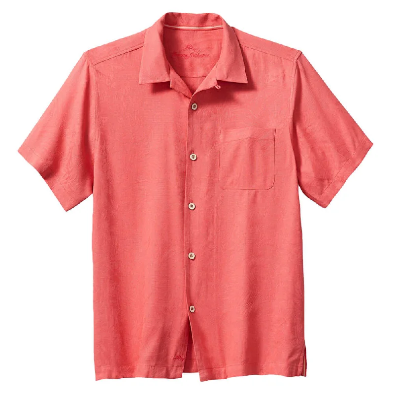 men's casual shirts -Tommy Bahama Tropic Isles Camp Shirt - Pure Coral