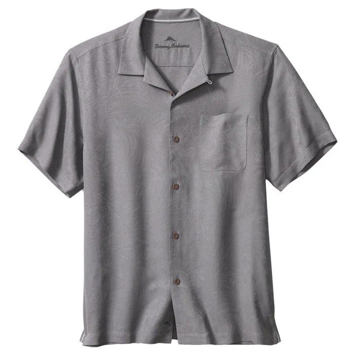 men's stylish office shirts -Tommy Bahama Tropic Isles Camp Shirt - Shadow