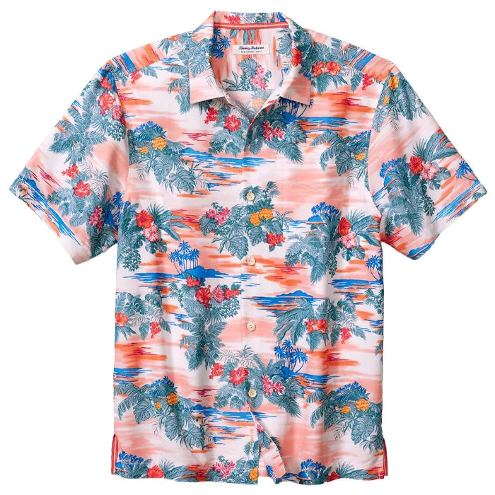 men's office shirts for summer -Tommy Bahama Coconut Point Sunset Sail Camp Shirt - Continental