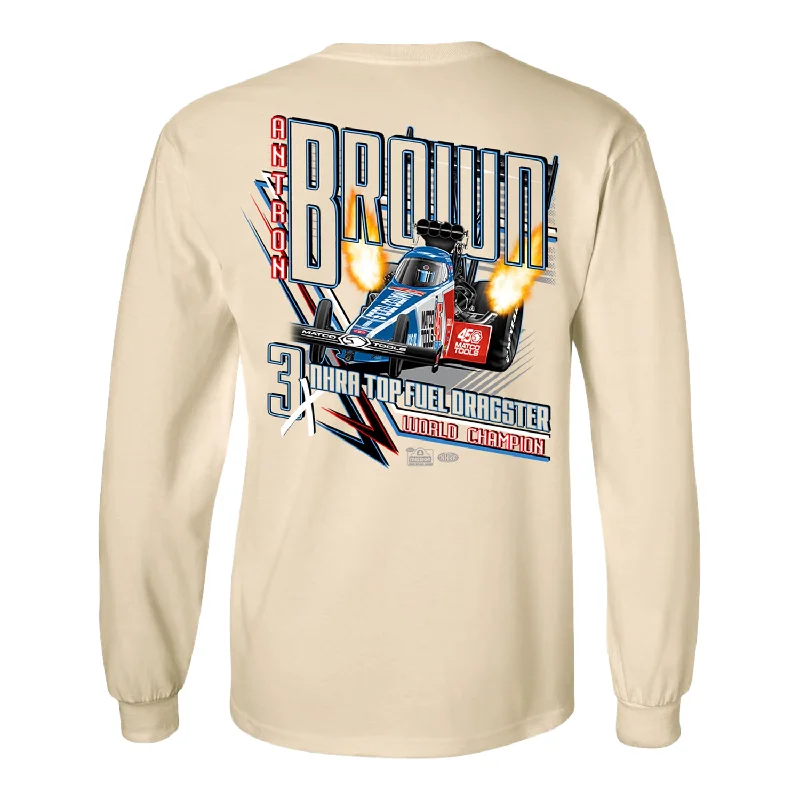 men's t-shirts for daily wear -Antron Brown Top Fuel Long Sleeve