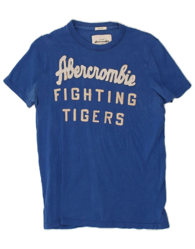 men's cotton blend t-shirts -ABERCROMBIE & FITCH Boys Muscle Graphic T-Shirt Top 14-15 Years XL  Blue