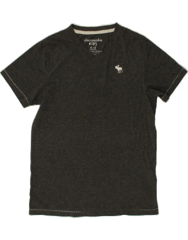 men's summer casual t-shirts -ABERCROMBIE & FITCH Boys T-Shirt Top 11-12 Years Grey Cotton