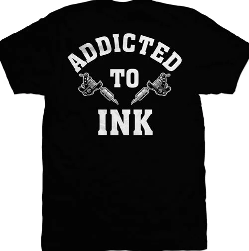 men's fitted crewneck t-shirts -Addicted To Ink Mens T-Shirt