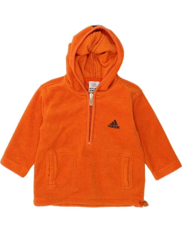 men's lightweight zip-up hoodies -ADIDAS Baby Boys Graphic Fleece Hoodie Jumper 9-12 Months Orange Polyester