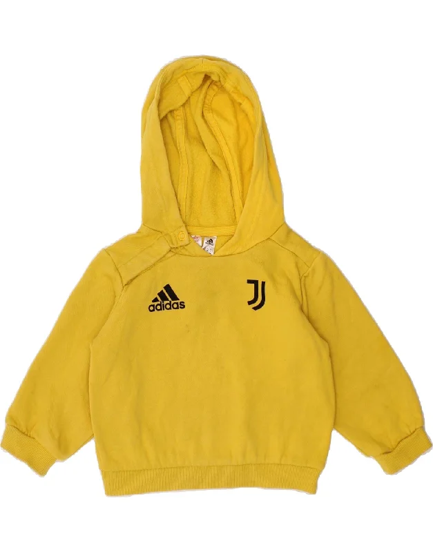 casual hoodies for men -ADIDAS Baby Boys Juventus Graphic Hoodie Jumper 6-9 Months Yellow Cotton