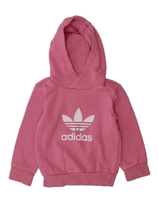 men's plain hoodies -ADIDAS Baby Girls Graphic Hoodie Jumper 18-24 Months Pink Cotton