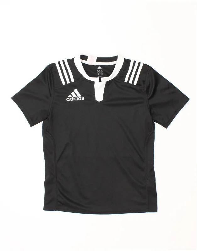 men's t-shirts for daily wear -ADIDAS Boys Climacool Graphic T-Shirt Top 13-14 Years Black Polyester