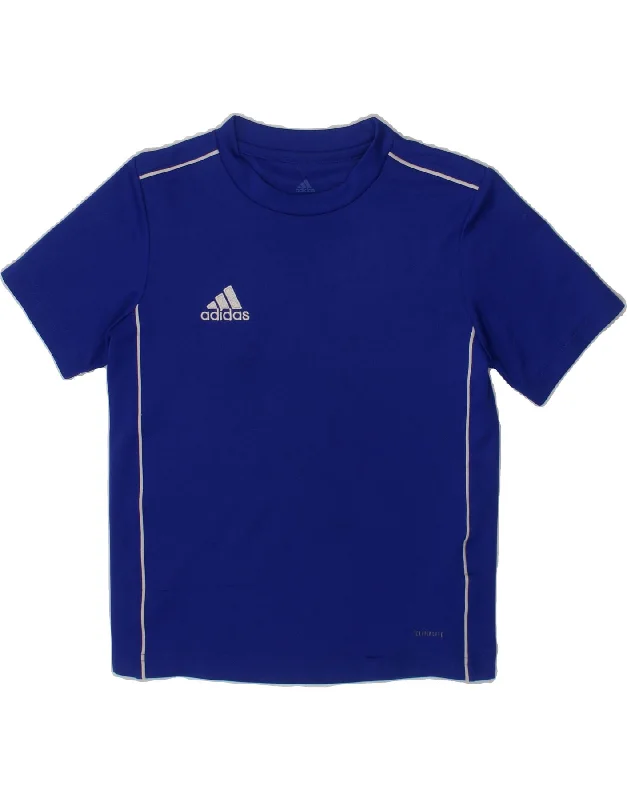 men's printed tees for casual wear -ADIDAS Boys Climalite Graphic T-Shirt Top 7-8 Years XS Blue Polyester