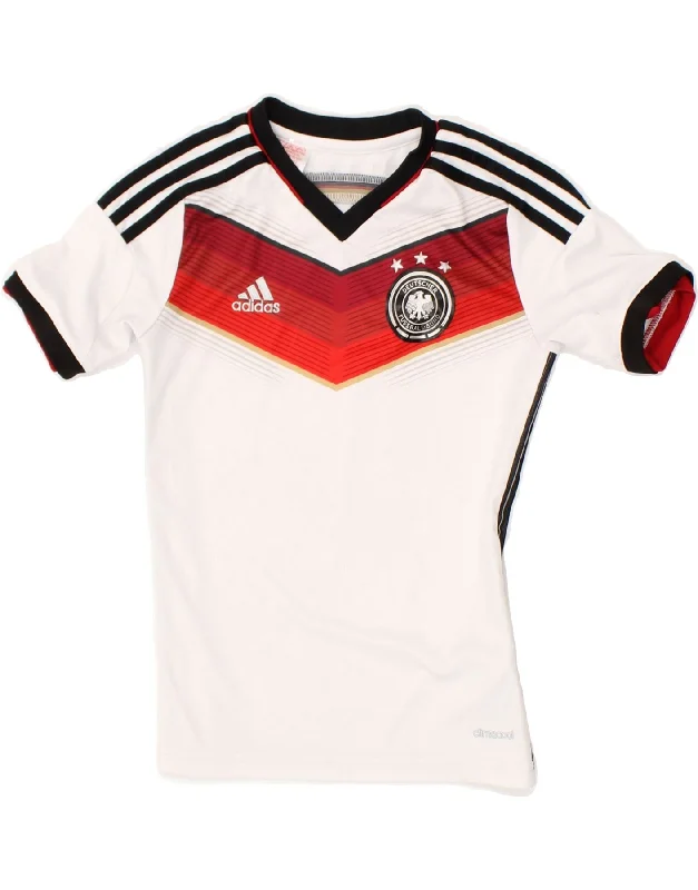 men's sport t-shirts -ADIDAS Boys Deutscher Fussball Bund Graphic T-Shirt Top 9-10 Years White