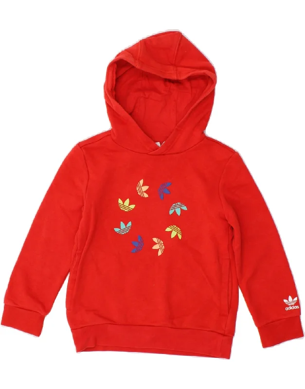 trendy oversized hoodies for men -ADIDAS Boys Graphic Hoodie Jumper 6-7 Years Red Cotton