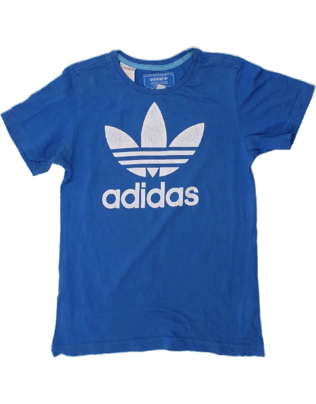 slim fit t-shirts for men -ADIDAS Boys Graphic T-Shirt Top 11-12 Years Blue Cotton