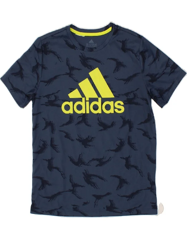 men's eco-friendly t-shirts -ADIDAS Boys Graphic T-Shirt Top 13-14 Years Blue