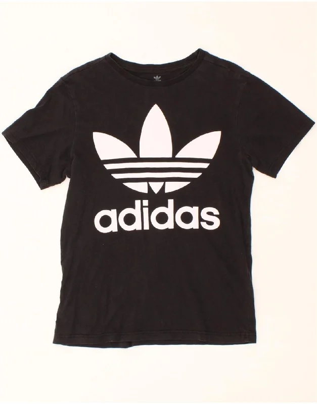 slim fit t-shirts for men -ADIDAS Boys Graphic T-Shirt Top 13-14 Years Large Black Cotton