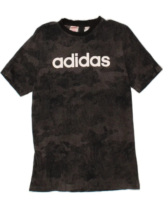 men's summer t-shirts -ADIDAS Boys Graphic T-Shirt Top 15-16 Years Grey Camouflage Cotton