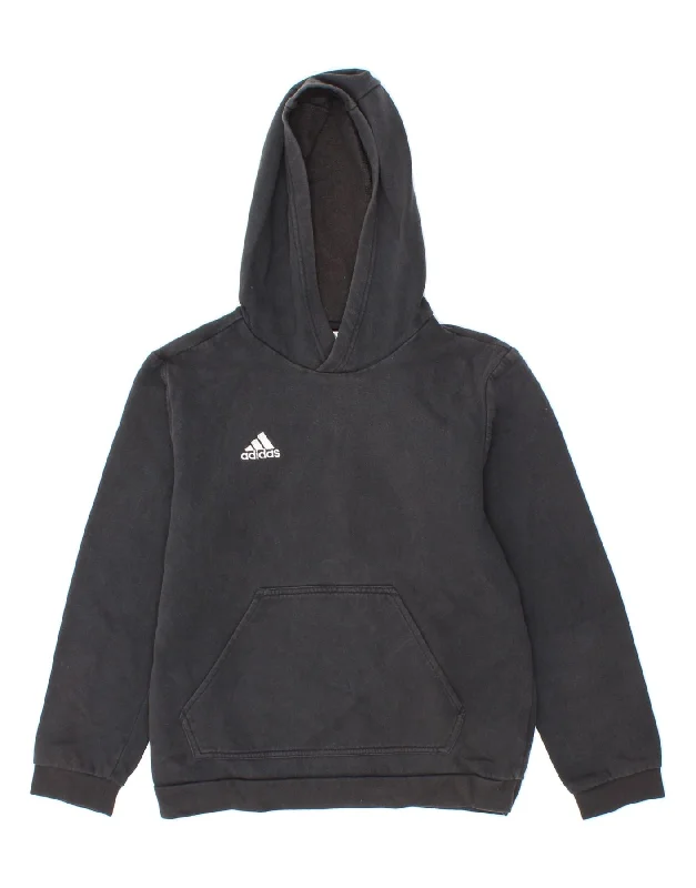 comfortable cotton sweatshirts -ADIDAS Boys Hoodie Jumper 11-12 Years Black Cotton