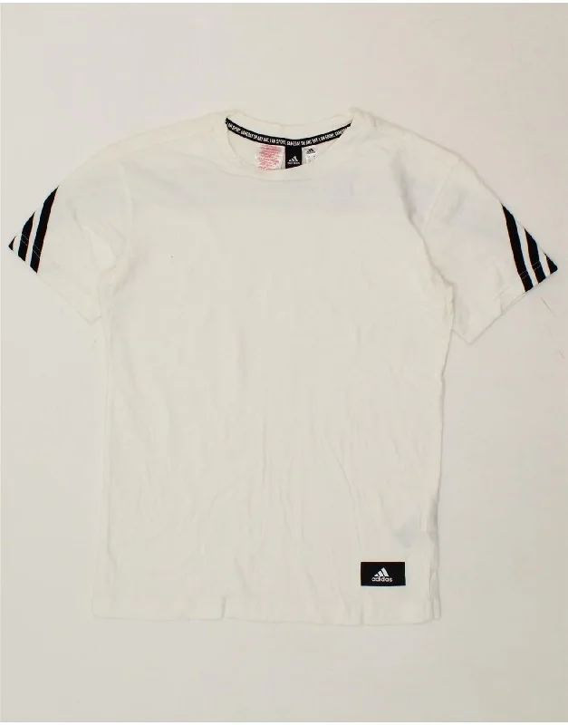 trendy casual t-shirts for men -ADIDAS Boys T-Shirt Top 11-12 Years White Cotton