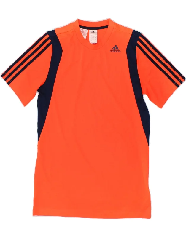 men's vintage graphic t-shirts -ADIDAS Boys T-Shirt Top 15-16 Years Orange Polyester