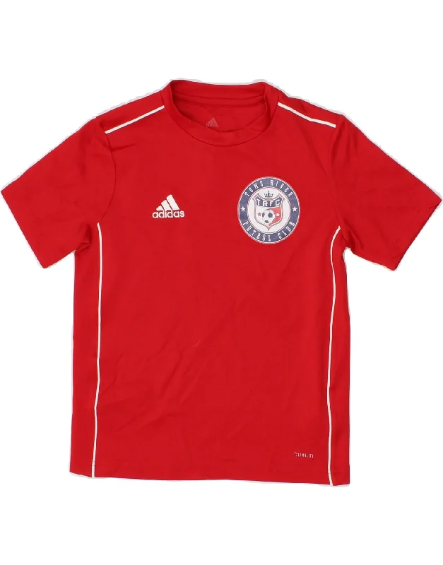 men's t-shirts for layering -ADIDAS Boys Toms River Graphic T-Shirt Top 9-10 Years Small Red Polyester